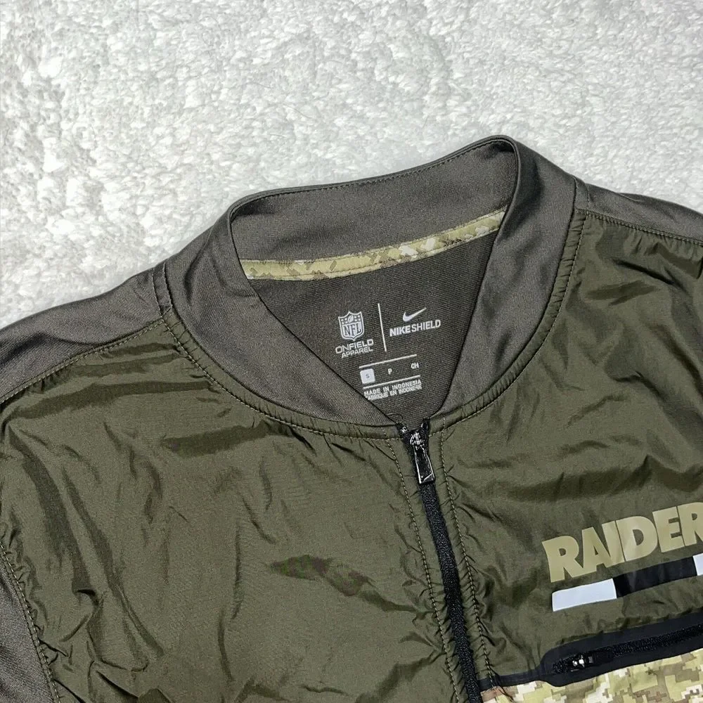 Las Vegas RAIDERS Salute to Service Nike Shield Zip Camo Jacket‎ Mens On Field S